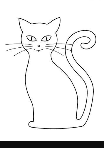 Dibujos de Gatos para colorear » Imágenes de Gato para: Aprender como Dibujar Fácil con este Paso a Paso, dibujos de La Silueta De Un Gato, como dibujar La Silueta De Un Gato para colorear