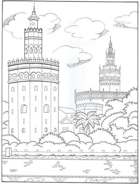 Pin em El Rincón de Liankys: Aprender como Dibujar Fácil, dibujos de La Torre Del Oro, como dibujar La Torre Del Oro para colorear e imprimir