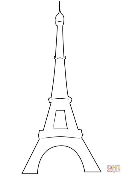 Dibujo de La Torre Eiffel para colorear | Dibujos para: Aprende como Dibujar y Colorear Fácil con este Paso a Paso, dibujos de La Torre Ifel, como dibujar La Torre Ifel para colorear e imprimir