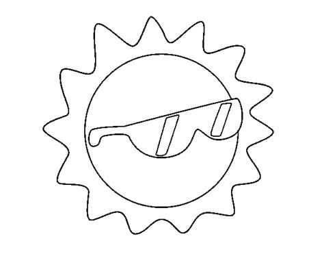 Dibujo de Sol con gafas para Colorear - Dibujos.net: Aprende a Dibujar y Colorear Fácil con este Paso a Paso, dibujos de Las Gafas De Turn Down For What, como dibujar Las Gafas De Turn Down For What para colorear e imprimir