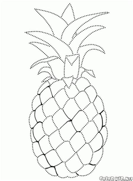 Dibujo para colorear - Piña: Aprender a Dibujar Fácil con este Paso a Paso, dibujos de Las Hojas De Una Piña, como dibujar Las Hojas De Una Piña para colorear e imprimir