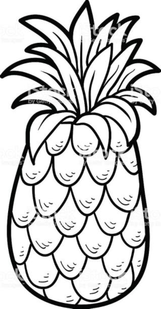 fruits and vegetables | Piña para colorear. Frutas para: Aprende como Dibujar Fácil, dibujos de Las Hojas De Una Piña, como dibujar Las Hojas De Una Piña paso a paso para colorear