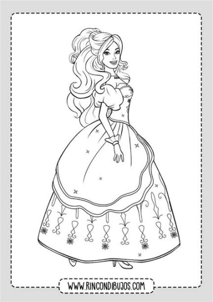 Dibujo Vestido Princesa Colorear - Rincon Dibujos: Aprende como Dibujar Fácil con este Paso a Paso, dibujos de Las Vistas, como dibujar Las Vistas para colorear