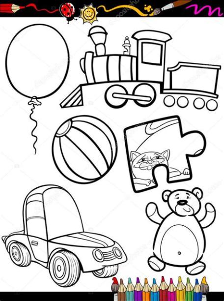 Dibujos animados juguetes objetos para colorear página: Aprender a Dibujar Fácil, dibujos de Las Vistas De Un Objeto, como dibujar Las Vistas De Un Objeto para colorear e imprimir