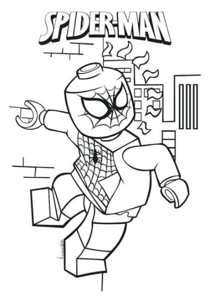Lego Superhero Coloring Pages | Spiderman dibujo para: Aprender como Dibujar Fácil, dibujos de Lego Spiderman, como dibujar Lego Spiderman para colorear