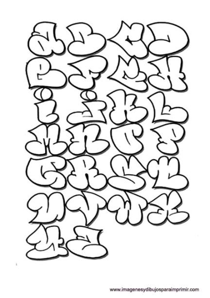 Letras graffiti para imprimir | Imagenes y dibujos para: Aprender como Dibujar y Colorear Fácil, dibujos de Letra Graffiti, como dibujar Letra Graffiti para colorear