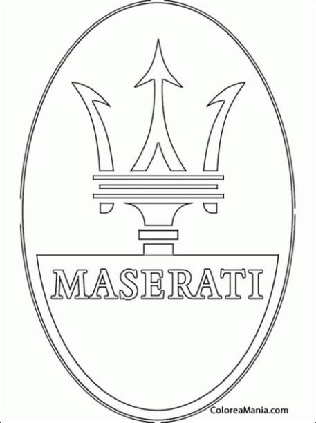 Colorear Maserati (Logos Empresas Automovilísticas: Dibujar y Colorear Fácil, dibujos de Logos De Marcas, como dibujar Logos De Marcas para colorear