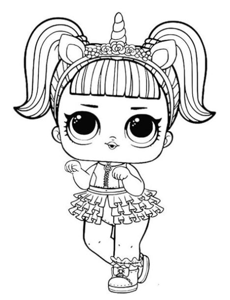 Unicorn Lol Doll Coloring Page | adriana | Imprimir: Aprende a Dibujar Fácil, dibujos de Lol Unicornio, como dibujar Lol Unicornio paso a paso para colorear