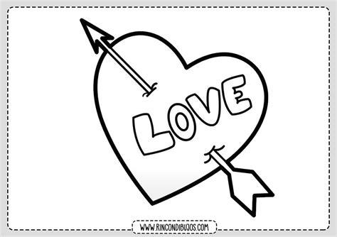 Dibujo Corazon Love para colorear - Rincon Dibujos: Aprender como Dibujar y Colorear Fácil con este Paso a Paso, dibujos de Love, como dibujar Love paso a paso para colorear
