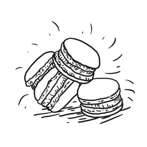 Bolos de macaron de doodle dos desenhos animados: Dibujar Fácil, dibujos de Macarons, como dibujar Macarons paso a paso para colorear