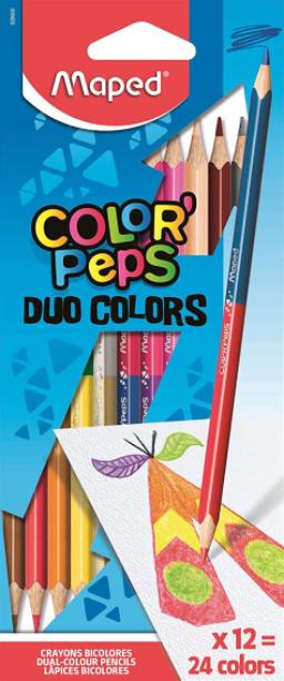 Maped Color'Peps - Lápices para colorear de madera 2 en 1: Dibujar y Colorear Fácil con este Paso a Paso, dibujos de Madera Con Colores, como dibujar Madera Con Colores paso a paso para colorear