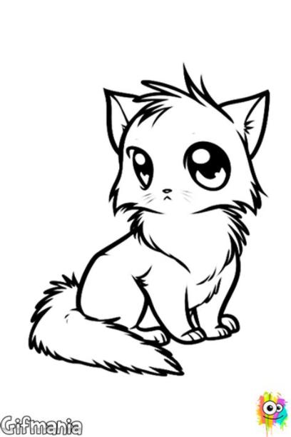 Dibujo de gato manga para Colorear | Dibujo gato facil: Dibujar y Colorear Fácil con este Paso a Paso, dibujos de Manga Gato, como dibujar Manga Gato para colorear