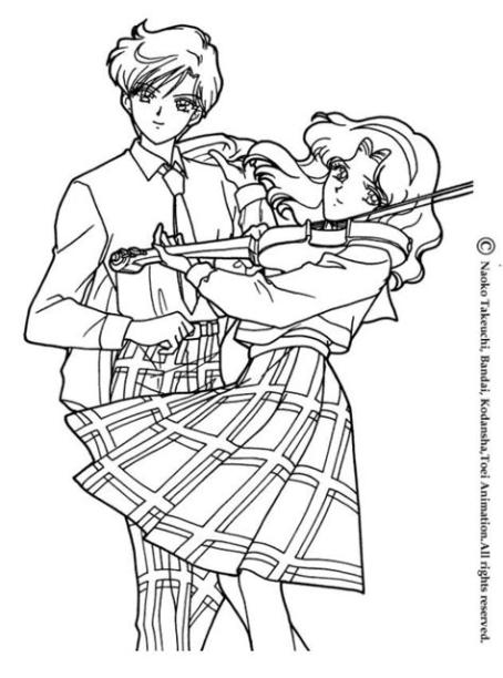 SAILOR MOON coloring pages - The violin | Papel de parede: Aprender como Dibujar Fácil, dibujos de Manga Torrent, como dibujar Manga Torrent paso a paso para colorear