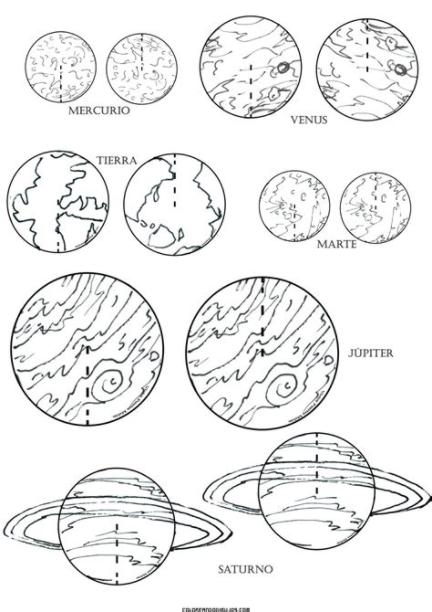Planetas para colorear - Dibujos para colorear: Dibujar Fácil, dibujos de Marte Kawaii, como dibujar Marte Kawaii para colorear e imprimir