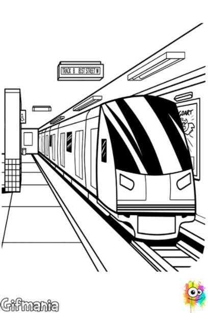 Dibujo de Metro para Colorear | Train drawing. Perspective: Dibujar Fácil, dibujos de Metro, como dibujar Metro para colorear e imprimir