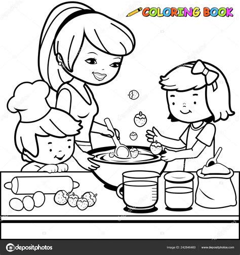 Imagenes De Familia Cocinando Para Colorear - Impresion: Dibujar y Colorear Fácil con este Paso a Paso, dibujos de Mi Cocina, como dibujar Mi Cocina para colorear