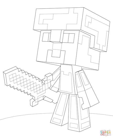 Ausmalbild: Minecraft Steve Diamant Rüstung: Dibujar Fácil, dibujos de Minecraft Con Armadura, como dibujar Minecraft Con Armadura paso a paso para colorear