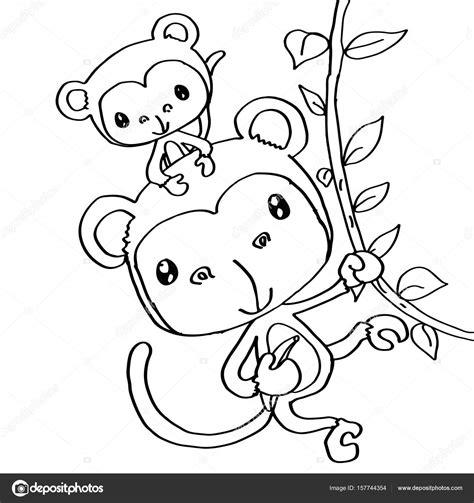Kawaii Dibujos De Animales Bebes Para Colorear - páginas: Dibujar Fácil, dibujos de Monitos Tiernos, como dibujar Monitos Tiernos paso a paso para colorear