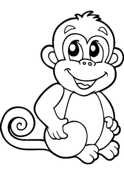 Monos para colorear - Dibujosparacolorear.eu: Aprender como Dibujar y Colorear Fácil con este Paso a Paso, dibujos de Mono, como dibujar Mono para colorear