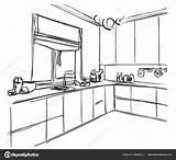 Cocina interior boceto. muebles para el hogar Imagen: Dibujar Fácil con este Paso a Paso, dibujos de Muebles En 3D, como dibujar Muebles En 3D para colorear