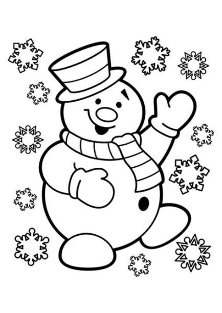 Dibujo para colorear muñeco de nieve - Dibujos Para: Aprender a Dibujar Fácil con este Paso a Paso, dibujos de Muñeco De Nieve, como dibujar Muñeco De Nieve para colorear