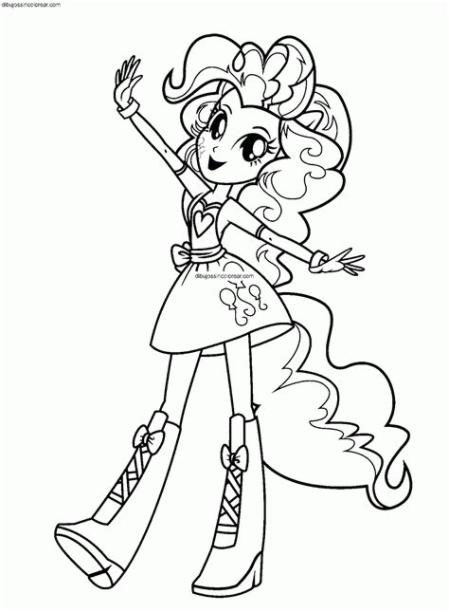 Dibujos Sin Colorear: Dibujos de personajes de Equestria: Aprender como Dibujar Fácil, dibujos de My Little Pony Equestria Girl, como dibujar My Little Pony Equestria Girl paso a paso para colorear