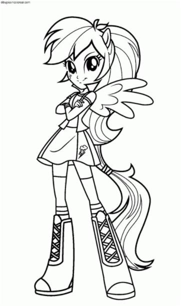 Dibujos de personajes de Equestria Girls (My Little Pony: Dibujar y Colorear Fácil con este Paso a Paso, dibujos de My Little Pony Equestria Girl, como dibujar My Little Pony Equestria Girl para colorear