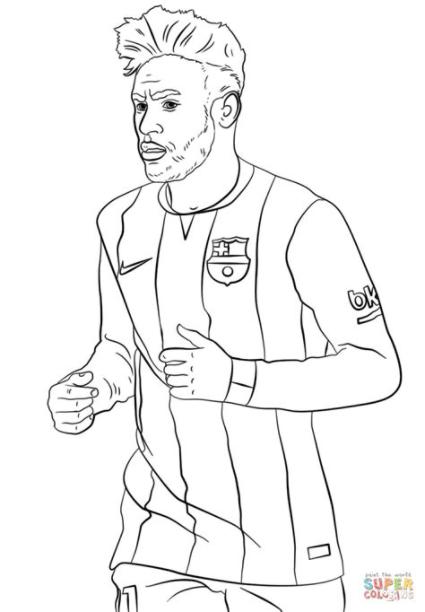 Dibujo de Neymar para colorear | Dibujos para colorear: Dibujar Fácil con este Paso a Paso, dibujos de Neymar, como dibujar Neymar paso a paso para colorear