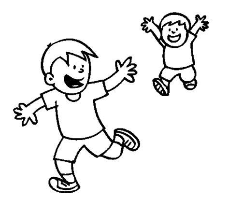 Niños corriendo para colorear e imprimir | Material para: Dibujar y Colorear Fácil, dibujos de Niños Corriendo, como dibujar Niños Corriendo paso a paso para colorear
