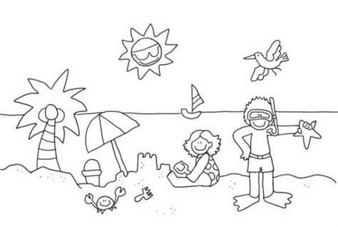 Niños jugando en la playa para colorear - Dibujo Views: Aprende como Dibujar Fácil, dibujos de Niños Una Playa, como dibujar Niños Una Playa paso a paso para colorear