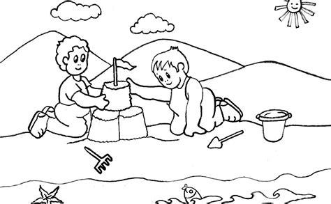 Dibujos gratis para imprimir y colorear de jugando en la: Aprender a Dibujar y Colorear Fácil, dibujos de Niños Una Playa, como dibujar Niños Una Playa para colorear