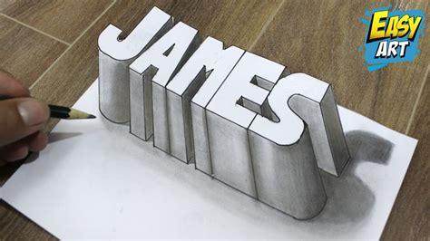 Como Dibujar Nombres 3D ( JAMES 3D ) 🔴 How to Draw: Aprender a Dibujar y Colorear Fácil con este Paso a Paso, dibujos de Nombres En 3D, como dibujar Nombres En 3D para colorear