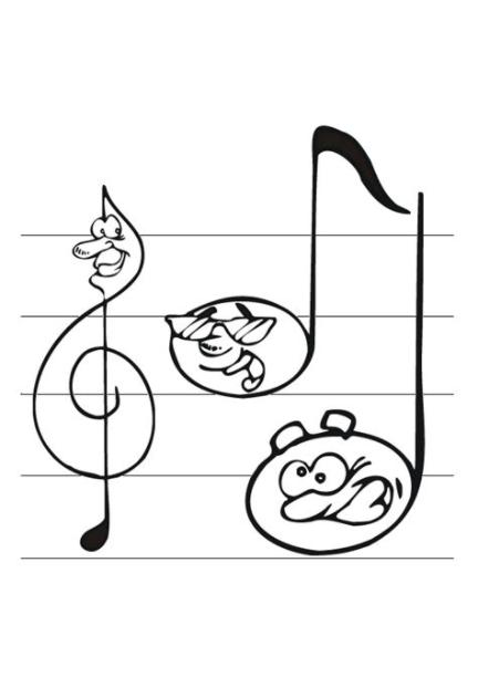 Menta Más Chocolate - RECURSOS y ACTIVIDADES PARA: Aprende a Dibujar Fácil, dibujos de Notas Musicales Para Niños, como dibujar Notas Musicales Para Niños para colorear