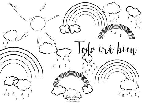 Lámina imprimible para colorear Arcoiris – Hakuna Barcelona: Aprender a Dibujar Fácil con este Paso a Paso, dibujos de Nubes Con Acuarela, como dibujar Nubes Con Acuarela paso a paso para colorear