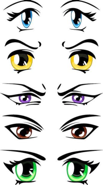 Ojos Kawaii. Imágenes PNG Dibujos para Colorear: Aprende como Dibujar y Colorear Fácil con este Paso a Paso, dibujos de Ojos Animes, como dibujar Ojos Animes paso a paso para colorear