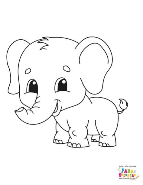 Dibujo de elefante pequeño para colorear | Para-Colorear.com: Dibujar Fácil, dibujos de Ojos De Elefante, como dibujar Ojos De Elefante para colorear e imprimir