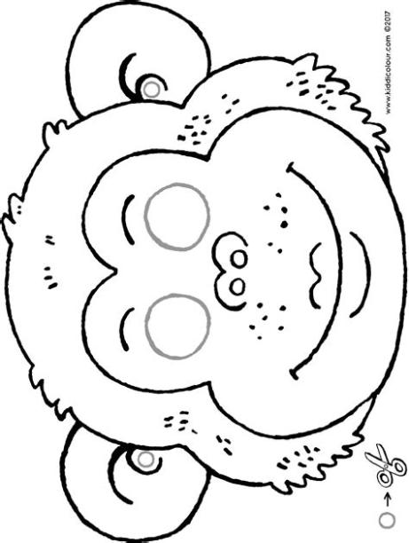 una máscara de mono - kiddicolour: Dibujar y Colorear Fácil, dibujos de Ojos Monos, como dibujar Ojos Monos para colorear