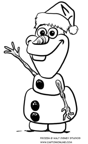 Dibujo de Olaf con el gorro de Navidad para colorear: Dibujar Fácil, dibujos de Olaf Kawaii, como dibujar Olaf Kawaii para colorear
