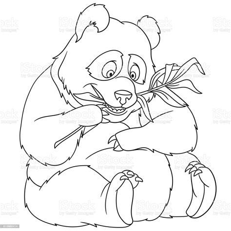 Ilustración de Página De Dibujos Animados Oso Panda Para: Dibujar Fácil, dibujos de Oso Panda, como dibujar Oso Panda paso a paso para colorear
