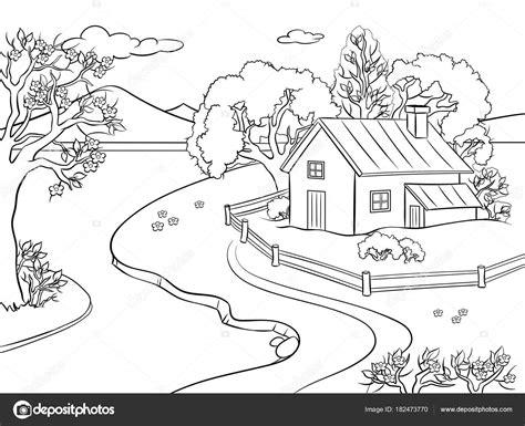 Animado: paisaje colorear | Paisaje de primavera para: Dibujar Fácil, dibujos de Paisajes Para Comic, como dibujar Paisajes Para Comic para colorear e imprimir