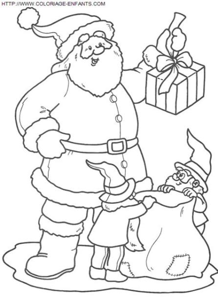 Dibujo Navidad Papa Noel Regalos a colorear - Paginas de: Aprender a Dibujar Fácil con este Paso a Paso, dibujos de Papa Noel Niños, como dibujar Papa Noel Niños paso a paso para colorear