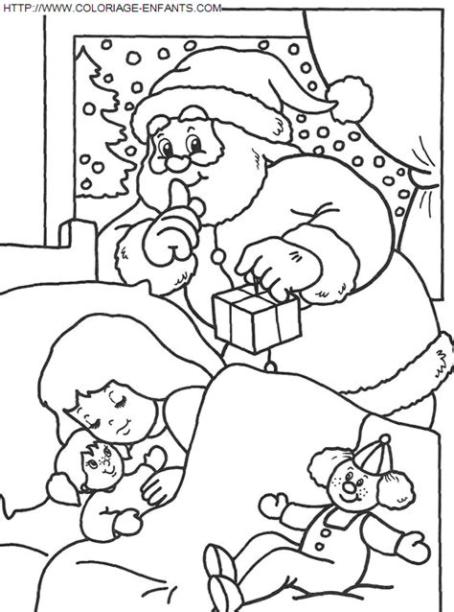 Dibujo Navidad Papa Noel Regalos a colorear - Paginas de: Dibujar y Colorear Fácil, dibujos de Papa Noel Niños, como dibujar Papa Noel Niños para colorear