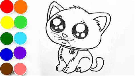 Dibuja y Colorea Un Gato Kawaii - Dibujos Para Niños Paso: Dibujar y Colorear Fácil con este Paso a Paso, dibujos de Paso A Paso Un Gato, como dibujar Paso A Paso Un Gato para colorear