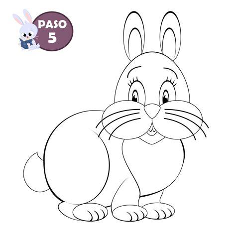 Cómo DIBUJAR un CONEJO forma fácil paso a paso para niños: Aprender como Dibujar y Colorear Fácil, dibujos de Paso Un Conejo, como dibujar Paso Un Conejo para colorear