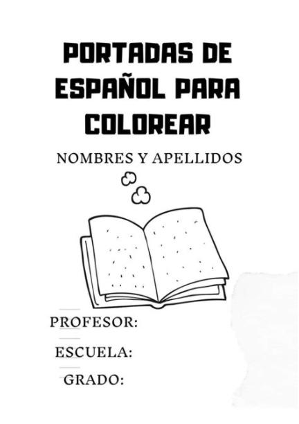 ᐅ Portada de Español para Colorear Libro Abierto: Dibujar Fácil, dibujos de Pasos Un Libro, como dibujar Pasos Un Libro para colorear e imprimir