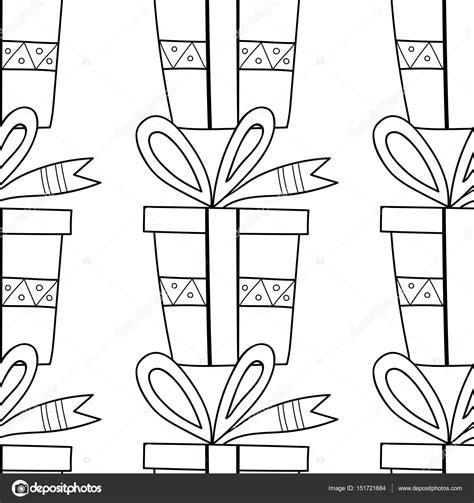 Patrones sin costura en blanco y negro con cajas de regalo: Aprender como Dibujar y Colorear Fácil, dibujos de Patrones De Costura, como dibujar Patrones De Costura para colorear