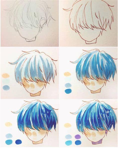 SugoiArtAcademy! on Instagram: “Guía de como colorear: Dibujar Fácil, dibujos de Pelo Anime Chico, como dibujar Pelo Anime Chico para colorear