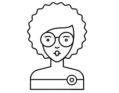 Dibujo de Chica con pelo rizado para Colorear - Dibujos.net: Aprende como Dibujar y Colorear Fácil, dibujos de Pelo Colocho, como dibujar Pelo Colocho para colorear