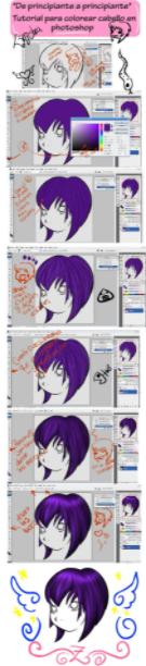 tutorial::colorear cabello:: by ZINIESTRA on DeviantArt: Aprende como Dibujar Fácil con este Paso a Paso, dibujos de Pelo En Photoshop, como dibujar Pelo En Photoshop paso a paso para colorear