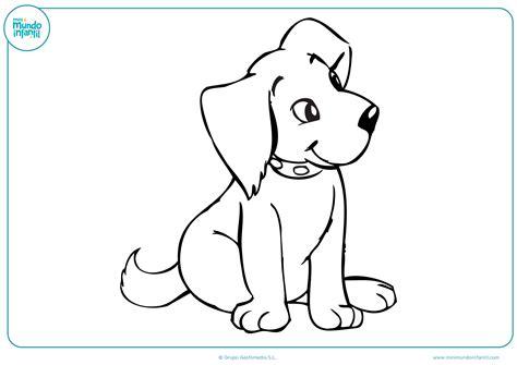 Imagen de un perro para colorear y terminar el dibujo: Aprender a Dibujar y Colorear Fácil, dibujos de Perro Para Niños, como dibujar Perro Para Niños para colorear